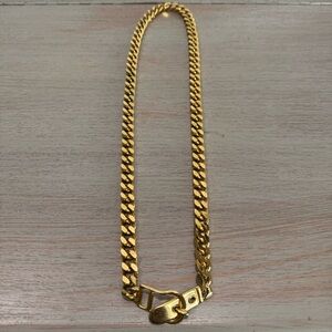 Vintage Cadoro Gold Tone Heavy Chain Fashion Belt Statement Chunky‎ Necklace